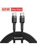 USB-C кабель 1м, серый, 60W Baseus 1089371913 купить за 345 ₽ в интернет‑магазине Wildberries