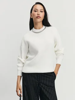 Джемпер оверсайз удлиненный вязаный